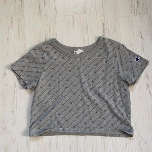 Grey champion cropped shirt